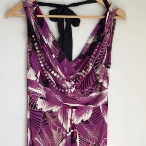 Elie Tahari purple palm print silk 'Melanie' dress - Picture 6 of 10